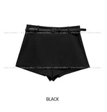 [Belt set] Tommy Slit Layered Skirt Pants