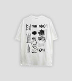 Museum back letter half T-shirts