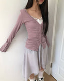 Royce Chiffon Layered Banding Midi Skirt
