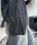 Nez suede biker jacket