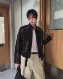 Baden Suede Belted Biker Jacket