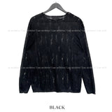 Damage snap see-through knit
