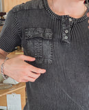 Brock Pigment Henley Neck Pocket Short Sleeve T-shirt