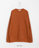[unisex] Cornmeal Round Color Knit Sweatshirt