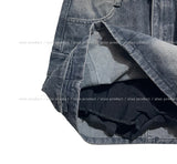 Yoni cargo denim mini skirt