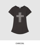 Metallic Cross Slim Short Sleeve