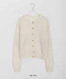 Item dot punching wool knit cardigan