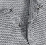 DN Henley Neck Waffle Long Sleeve T-shirt