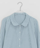 Lancer Round Collar Frill Blouse