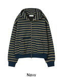 Lian Stripe Crop Hood Zip-Up