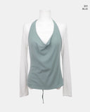 [SET] Anyu Lip Neck Layered Long Sleeve T-Shirt