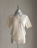 Ond Shirt Layered Short Sleeve Knit Cardigan