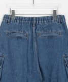 [unisex] Netico Banding Bermuda Denim Cargo Pants