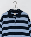 [BAONHAUS] Pinda Stripe Rugby Collar Long Sleeve Tee