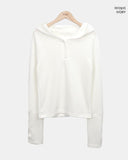 Elz Button Rib Hood Knit