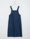 Loiki Shirring Pocket Denim Sleeveless Long One Piece