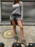 Eto Summer See-through Shoulder Slit Knit