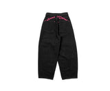Miron Pink Lettering Raw Balloon Wide Pants
