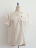 Byen Twist Scarf Short Sleeve Blouse