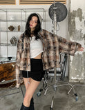 Vince damage checked hoodie jacket