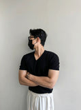 Ice Tencel V-neck Short Sleeve Knit