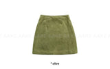 (Lining Fleece) SUEDE MIDI SKIRT