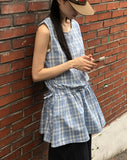 Venice Strap Sleeveless Check Mini One Piece