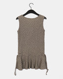 Nuden Flower Pattern Shirring Layered Sleeveless