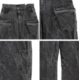 Tones Washed Multi Cargo Denim Pants