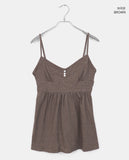 Sella Heart Neck Button Sleeveless Mini One Piece