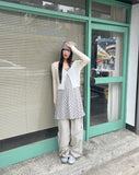 [SET] Binbeul Check Bandana Strap Layered Sleeveless One Piece