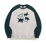 Cat Boucle Embroidered Raglan Sweatshirt