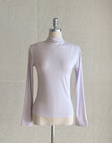 Tight Creamy Half-Neck Basic T-shirt