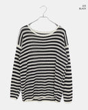 Mui Stripe Round Neck Loose Fit Knit