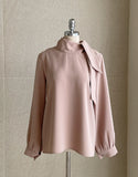 Rain Shirring Tie Blouse