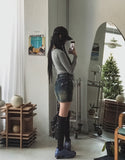 Hitch Pocket Denim Mini Skirt