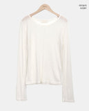 Dehin Pintuck Tencel Layered Long Sleeve T-shirt