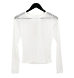 See-through mesh round tee