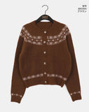 [wool5] Kotok Snowflake Winter Nordic Wool Knit Cardigan