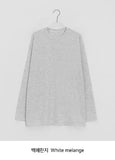 [unisex] Napyu Slit Over Plain Long Sleeve Tee