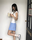 Ute Stripe Frill Tiered Banding Short Pants