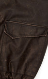 Empty washed leather jacket