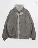 Deen high-neck quilted fur suede mustang jumper