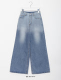 Yorkin gradient stitch wide denim pants
