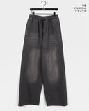 Mens Side Snap Slit Balloon Fit Denim Pants