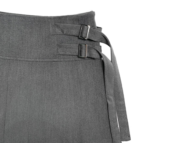 【Anyone more】Dachi belted mini pleated skirt Anyone more (エニワンモア) - ダチベルトミニプリーツスカート