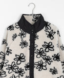 Tokiko reversible flower fleece zip-up