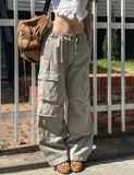 Deep multi 4 pocket wide cargo pants