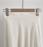 Meshian banding flare long skirt