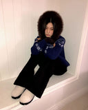 Newa Nordic Fur Two-Way Knit Hooded Zip-Up